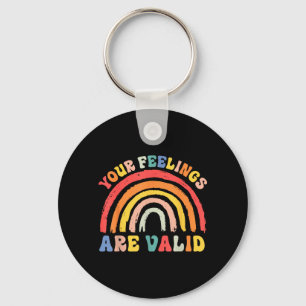 Feelings Are Valid Mental Health Awareness Rainbow Key Ring