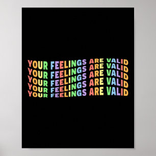 Feelings Are Valid Mental Health Pastel Pride Y2k Poster
