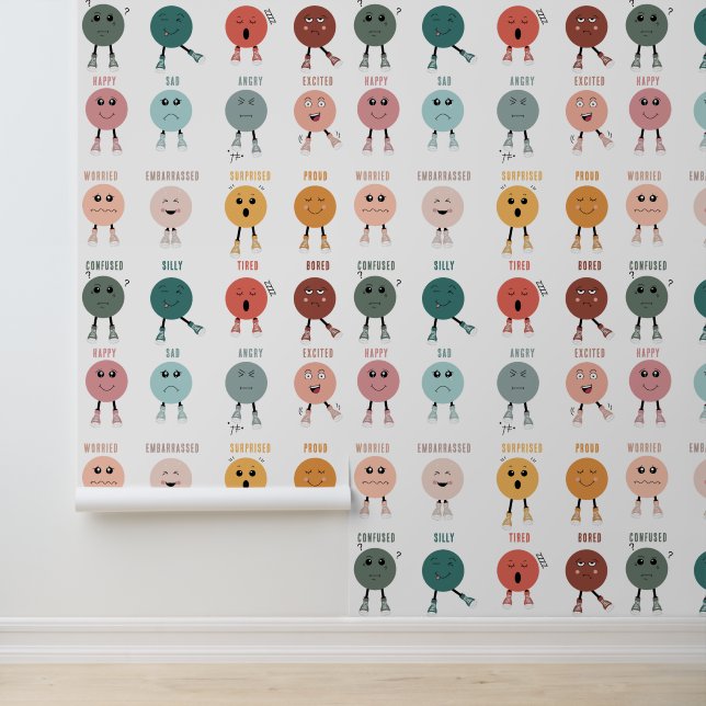 Feelings Emotions Faces Chart Classroom Decor Wallpaper (Application)