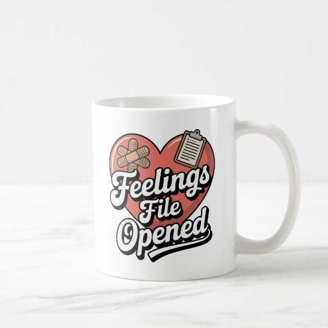 Feelings File Opened | Self-Aware Healing Humor   Coffee Mug (Right)