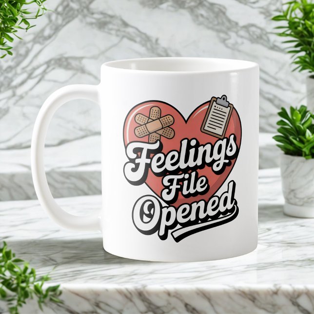 Feelings File Opened | Self-Aware Healing Humor   Coffee Mug (Creator Uploaded)