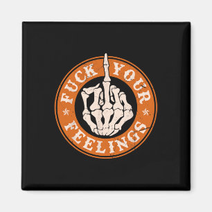 Feelings Halloween Skeleton Hand Middle Finger  Magnet