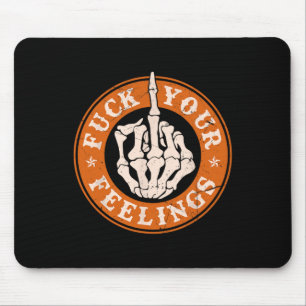 Feelings Halloween Skeleton Hand Middle Finger  Mouse Pad