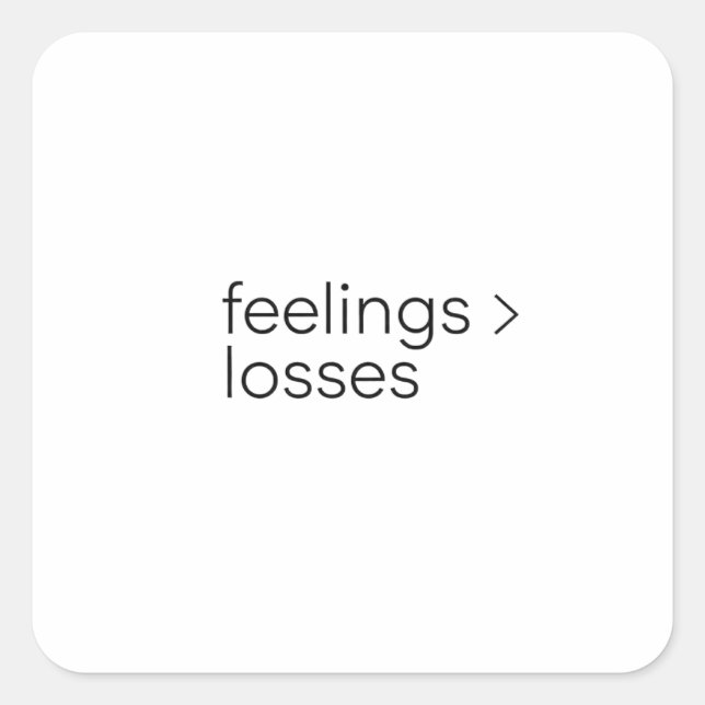 Feelings to Losses Minimalist Crypto Meme Sticker (Front)