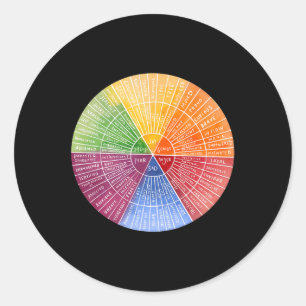 Feelings Wheel Emotion Chart Therapy Mental Health Classic Round Sticker