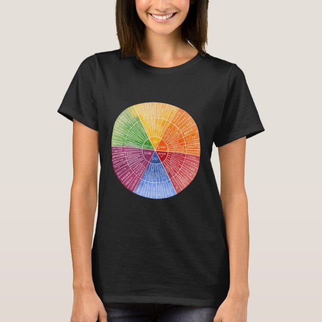 Feelings Wheel Emotion Chart Therapy Mental Health T-Shirt (Front)
