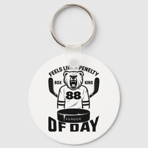 Feels Like A Penalty Box Kind Of Day Funny Hockey Key Ring