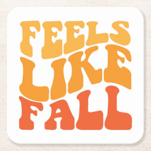 Feels Like Fall Square Paper Coaster