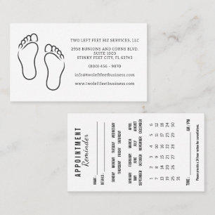 Feet Appointment Reminder Calendar Business Card