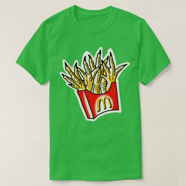 Feet Chicken Mc Fries Traditional Tattoo T-Shirt (Design Front)