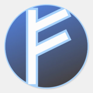 Fehu Feoh Rune Classic Round Sticker