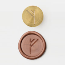 Fehu Futhark Rune Wax Stamp 0.75"