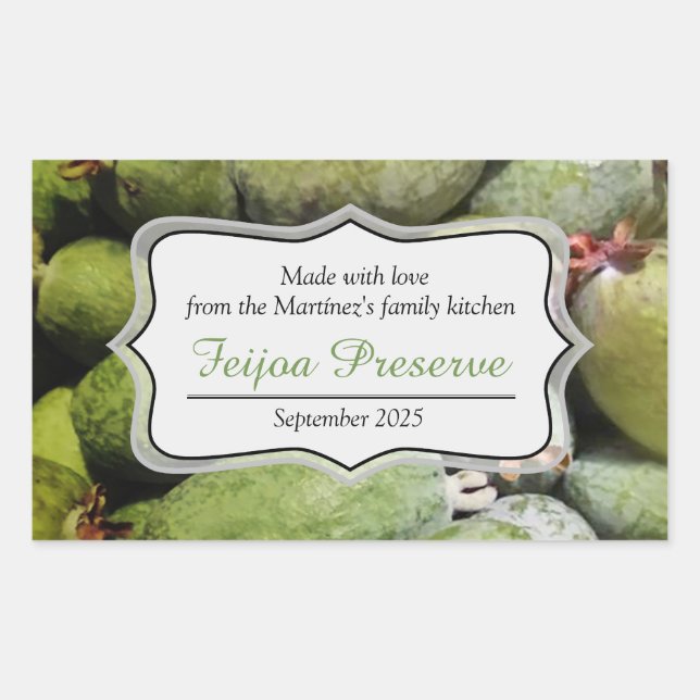 Feijoa jam preserve green fruit label sticker (Front)