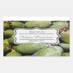 Feijoa jam preserve green fruit label sticker