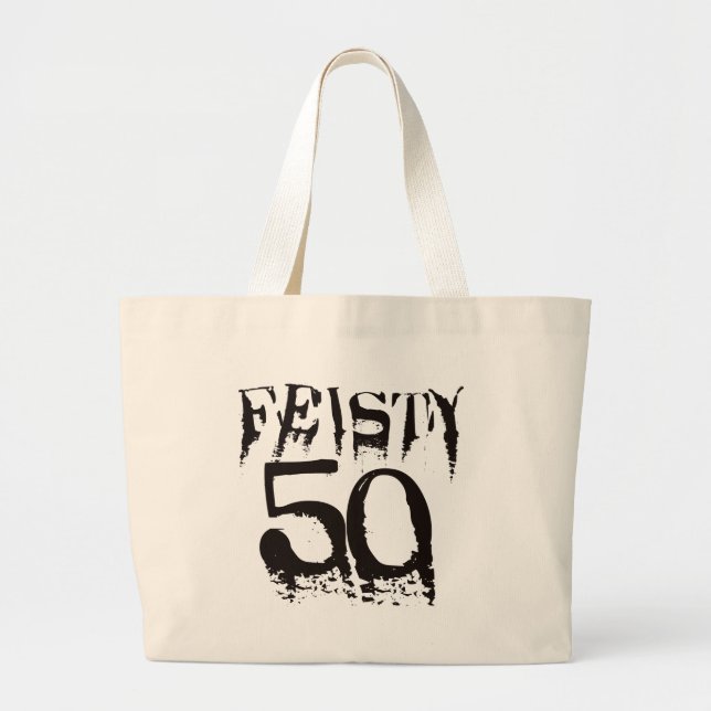 Feisty 50 large tote bag (Front)