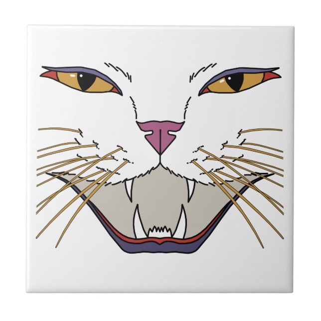 Feisty Cat Lover Ceramic Tile (Front)