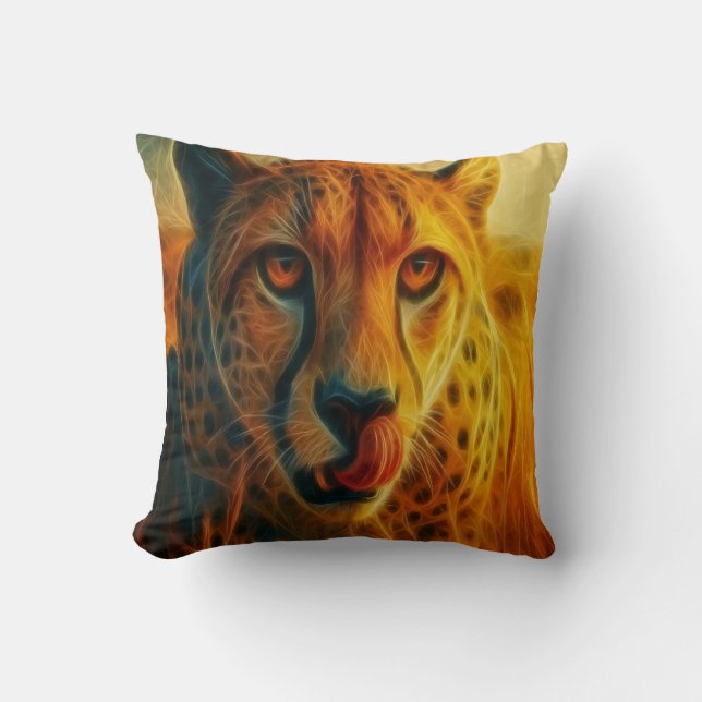 Feisty Cheetah Cushion (Front)