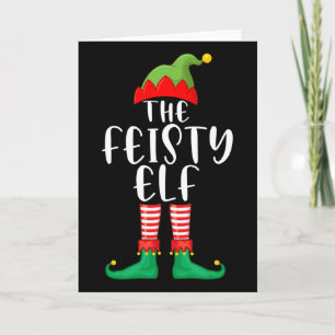 Feisty Elf Matching Family Group Christmas Party P Card