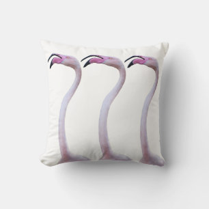 Feisty Flamingo Pillow (White)
