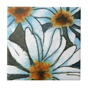 "Feisty Floral" Tiled Kitchen Garden Ceramic Tile