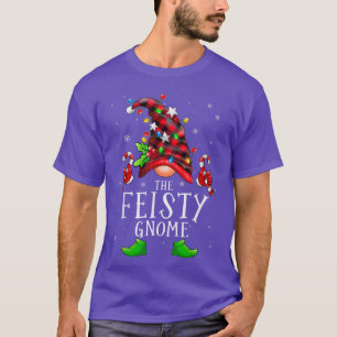 Feisty Gnome Buffalo Plaid Matching Christmas Fami T-Shirt