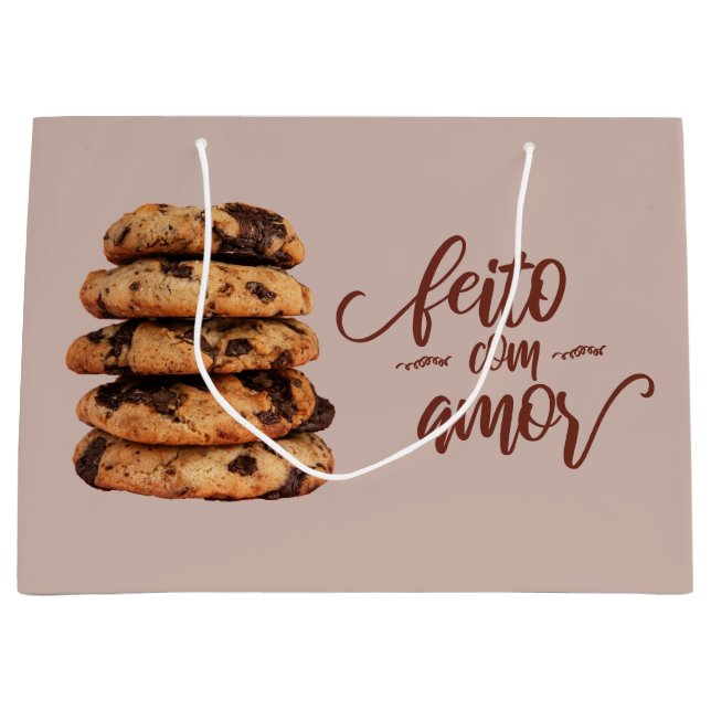Feito com amor, cookies made with love large gift bag (Front)