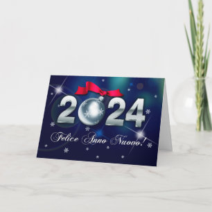 Felice Anno Nuovo 2024. New Year's Card in Italian