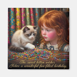 FELICE ~ HAPPY BIRTHDAY Kitten ~ Magnet