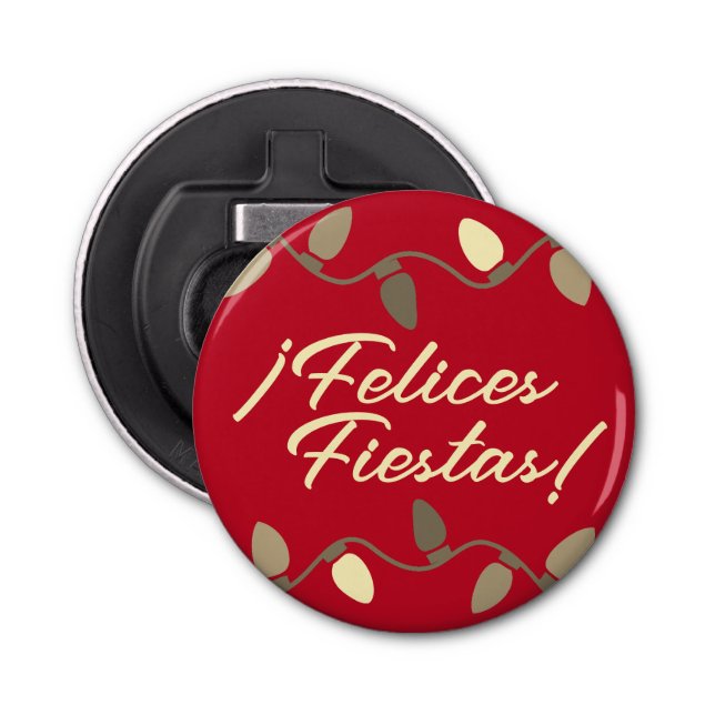 Felices Fiestas Pequeño Regalo de Navidad Bottle Opener (Front)