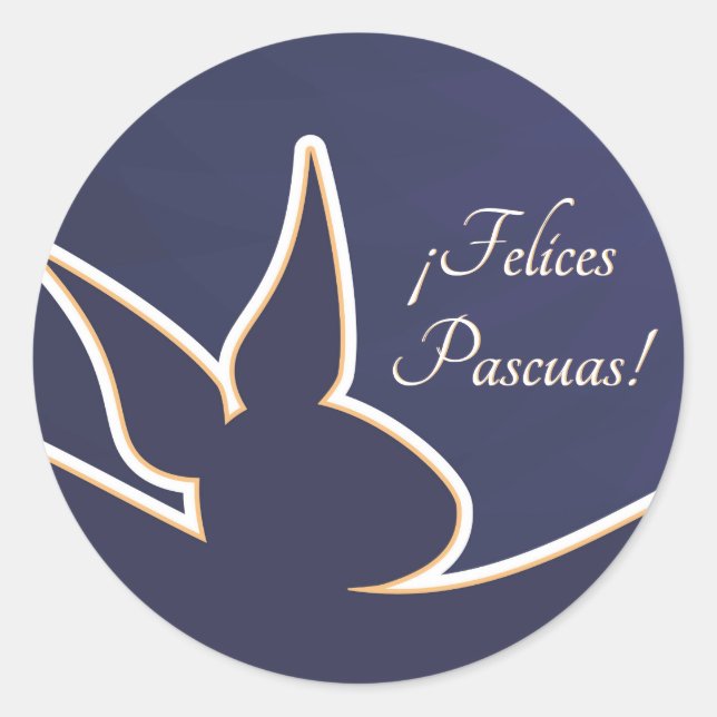 Felices Pascuas | Happy Easter Rounder sticker (Front)