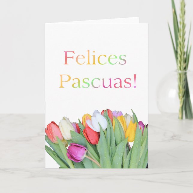 Felices Pascuas spanish Happy Easter Holiday Card (Front)
