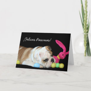 ¡Felices Pascuas!  tarjeta de bulldog Ingles Holiday Card