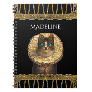 Felicette Knight Pretty French Kitty  Monogram Notebook