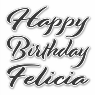 Felicia Name First Name black Sticker Birthday