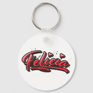 Felicia red Heart Graffiti Schlüsselanhänger Key Ring