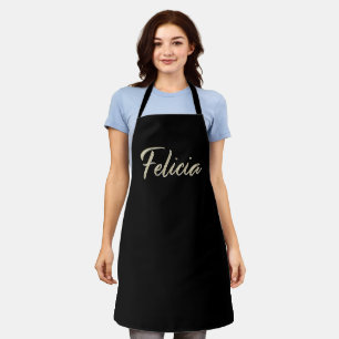 Felicia white gold Handwriting Cookware Apron