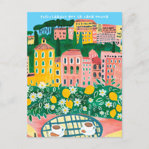 Felicidades por Nueva Casa City Views Art Postcard