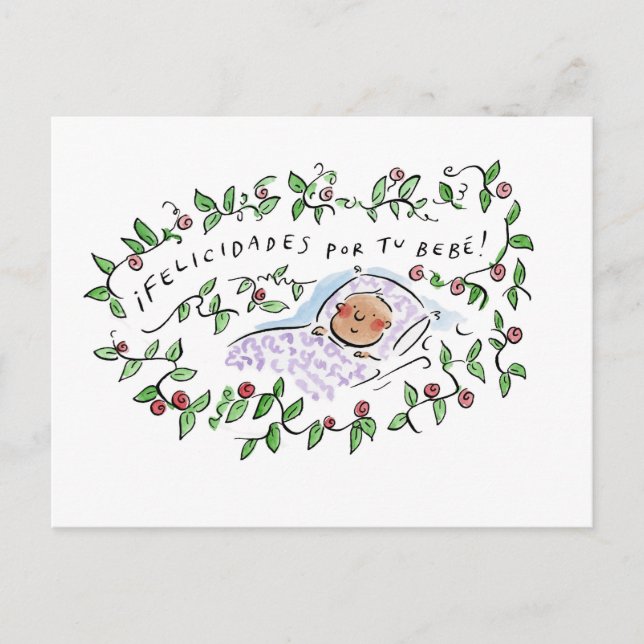Felicidades por tu bebe postcard (Front)