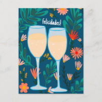 Felicidades Sparkling Wine Champagne Floral Cheers