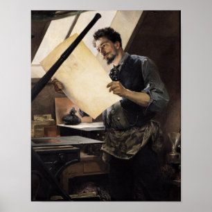 Felicien Rops in his studio Poster