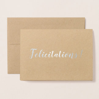Félicitations French Congratulations Brush Script Foil Card