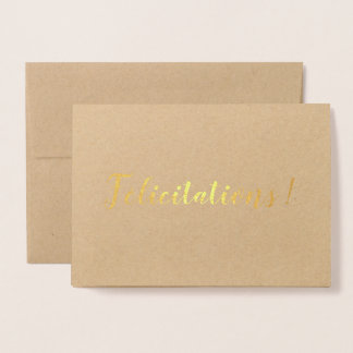 Félicitations French Congratulations Brush Script Foil Card