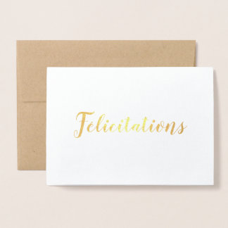 Félicitations French Congratulations Brush Script Foil Card
