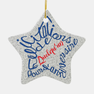 Félicitations pour l'anniversair en forme d'étoile ceramic ornament