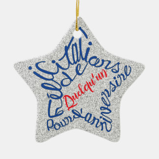 Félicitations pour l'anniversair en forme d'étoile ceramic ornament
