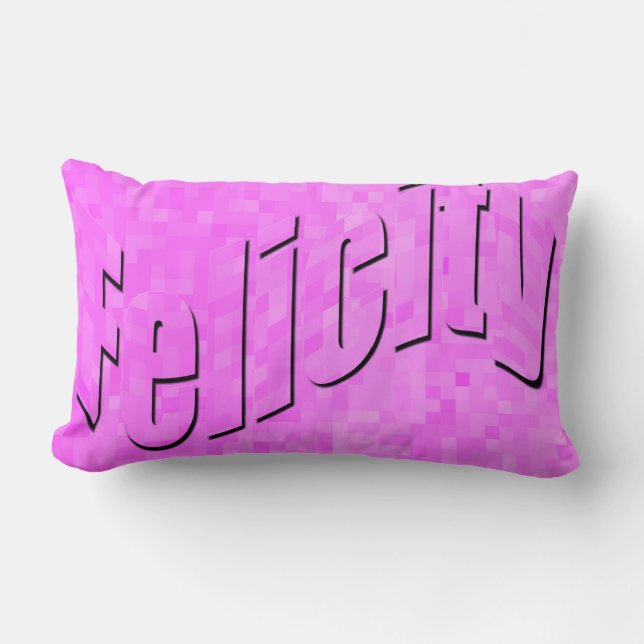 Felicity Name In Pink, Lumbar Cushion (Front)