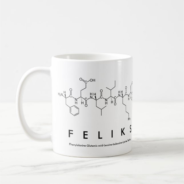 Feliks peptide name mug (Left)