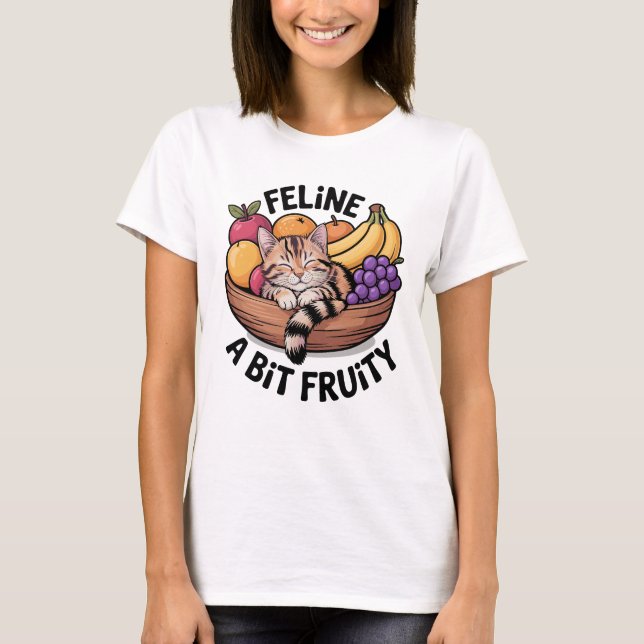 Feline a Bit Fruity - Cozy Cat T-Shirt (Front)