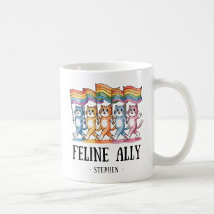Feline Ally – Rainbow Cat LGBTQ Pride Coffee Mug