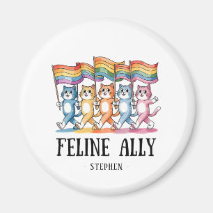 Feline Ally – Rainbow Cat LGBTQ Pride Magnet